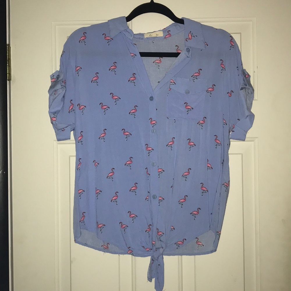 Cute flamingo tie shirt